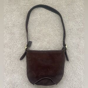 Rare Vintage 1997 Coach 4952 Chocolate Brown Nubock Leather Crossbody Pouch Bag